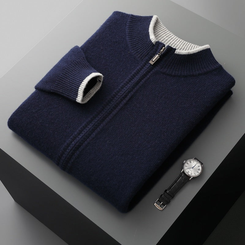Extrafeine Merino-Strickjacke mit Reißverschluss